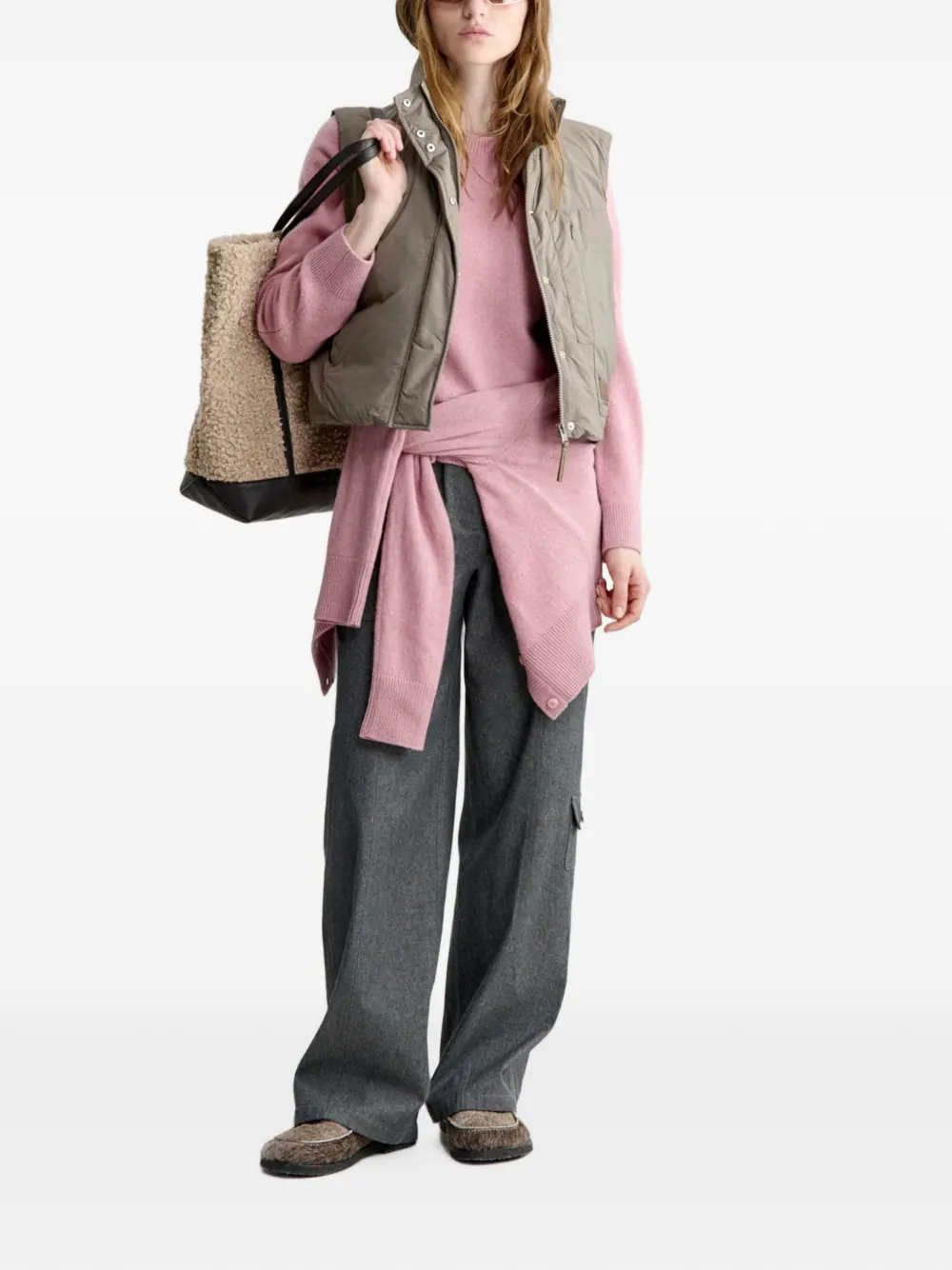 Maison Kitsuné padded high-neck gilet Beige