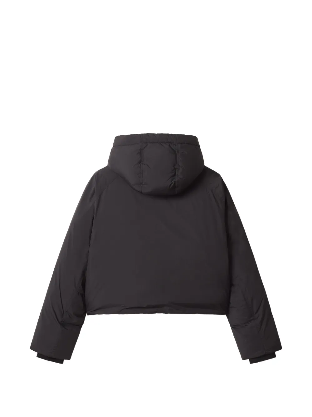Maison Kitsuné cropped hooded padded jacket Zwart