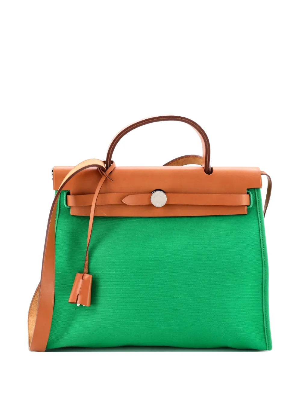 Hermès Pre-Owned sac porté épaule Herbag Zip Leather and Toile 31 - Marron Hermès Pre-Owned sac porté épaule Herbag Zip Leather and Toile 31 - Marron