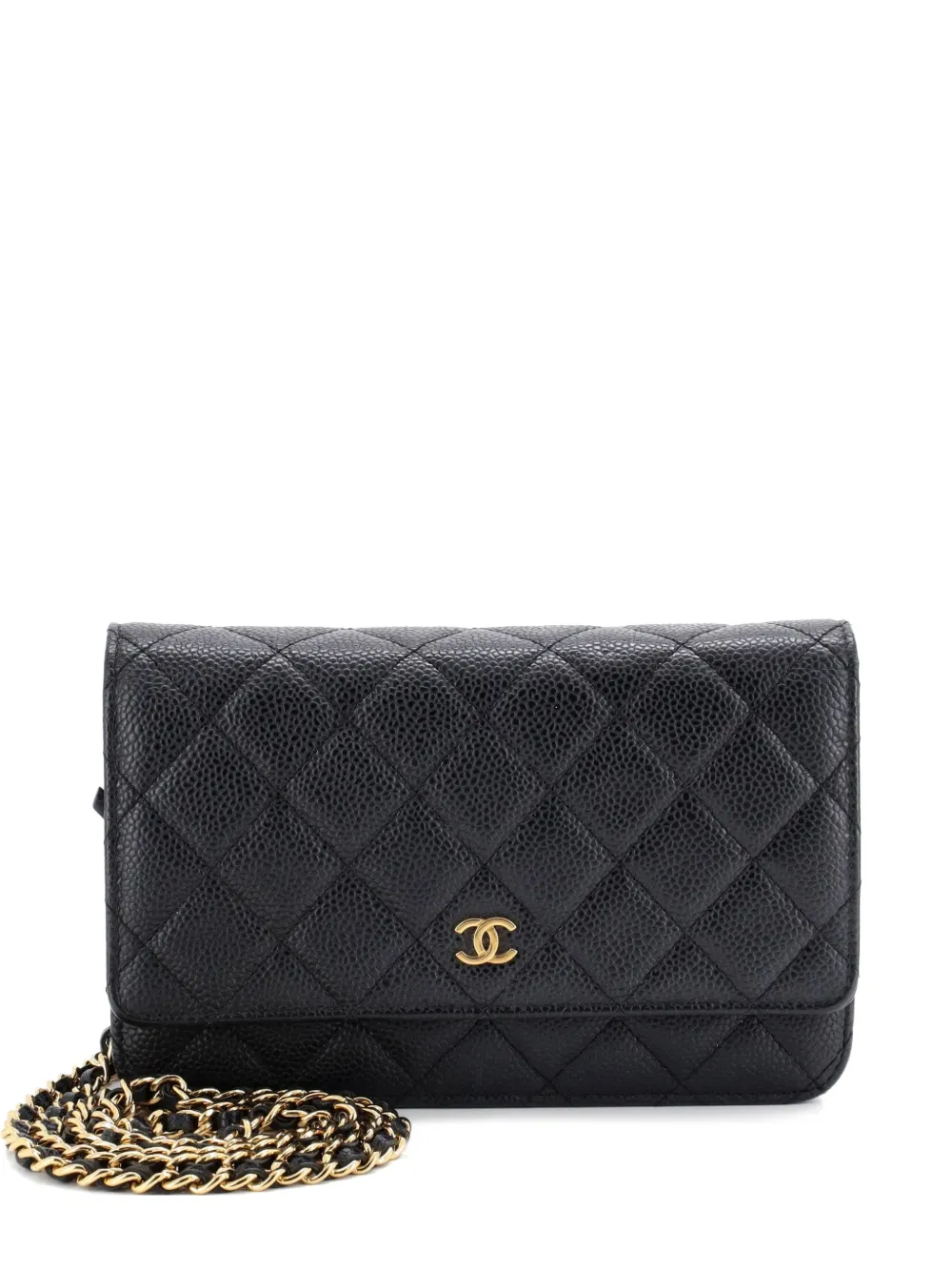 CHANEL Pre-Owned Wallet on Chain Quilted Caviar crossbody bag - Nero