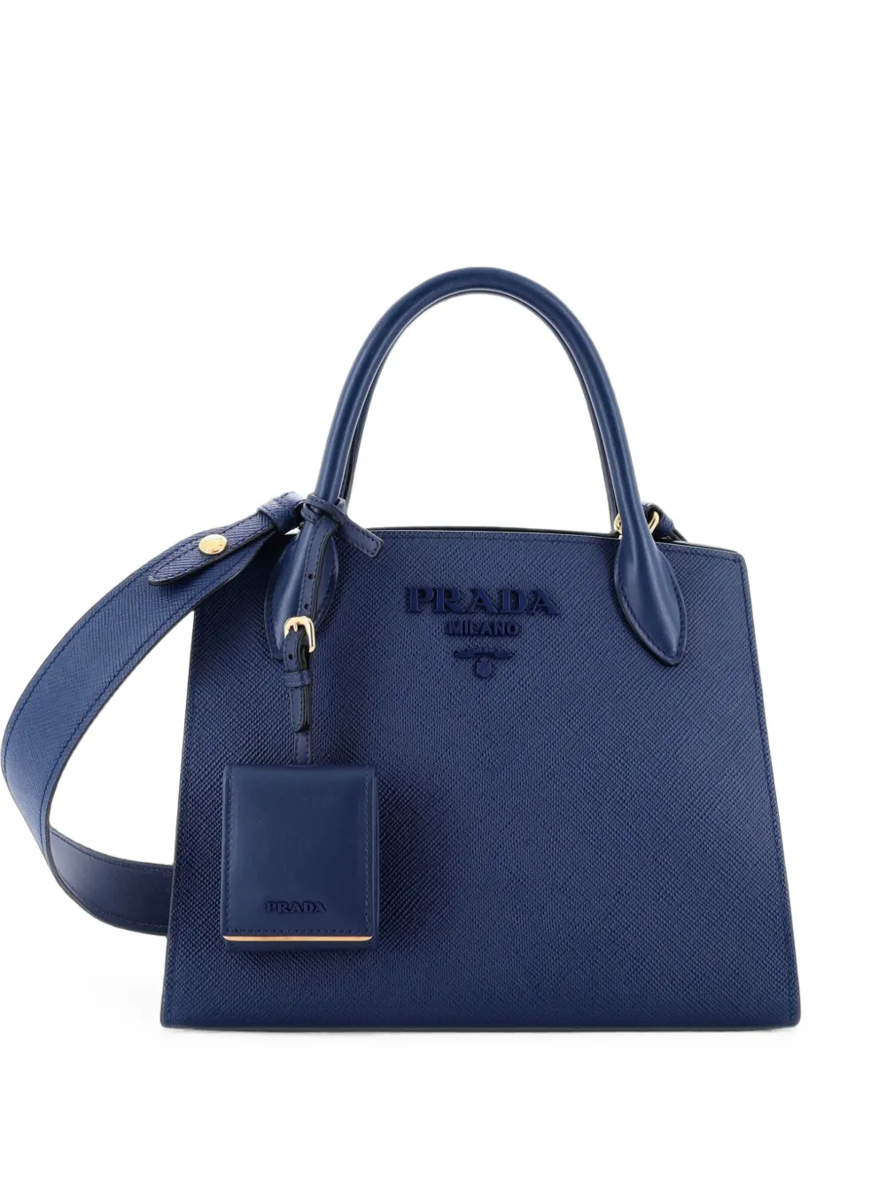 Prada Pre-Owned Monochrome Saffiano with City Calf Small tote bag - Blu