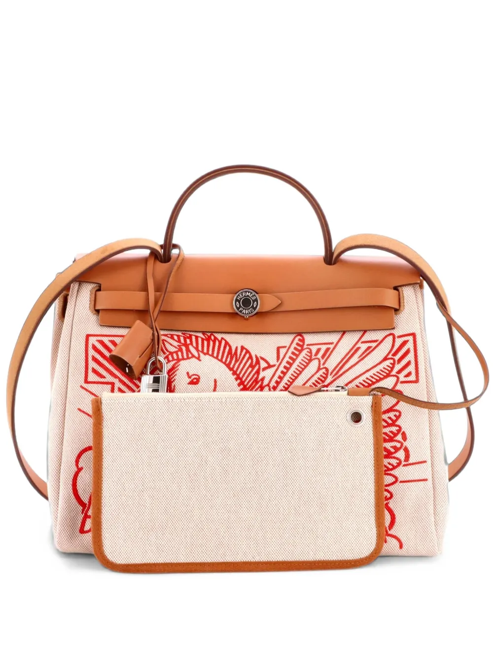 Hermès Pre-Owned Herbag Zip Pegase Pop Toile and Leather 31 shoulder bag - Toni neutri