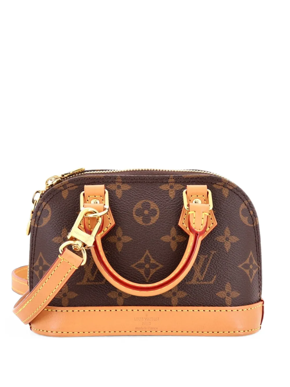 Louis Vuitton Pre-Owned Nano Alma Satchel-Tasche aus Canvas mit Monogramm - Braun
