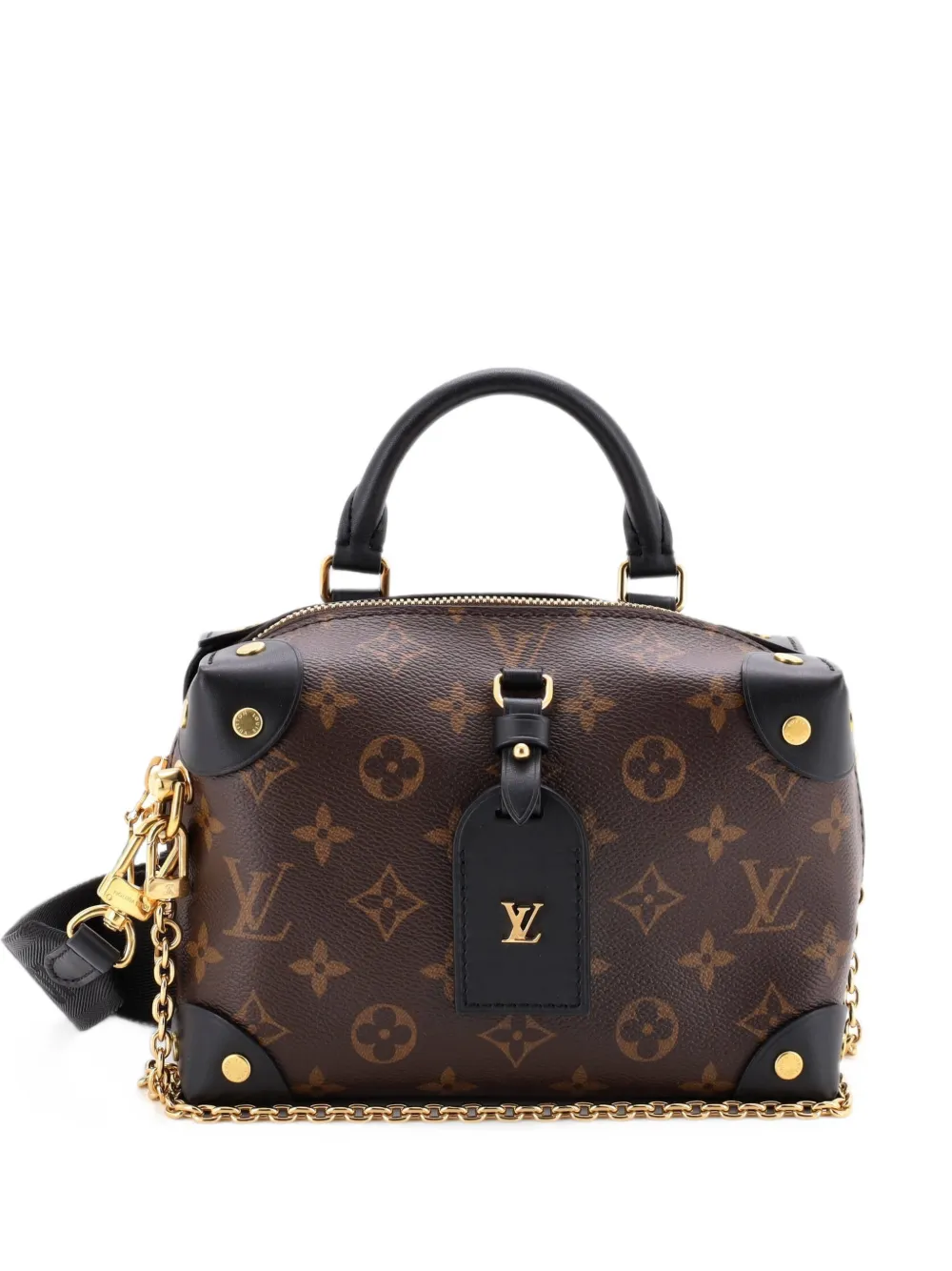 Louis Vuitton Pre-Owned Petite Malle Souple Handbag Monogram Canvas with Leather shoulder bag - Marrone