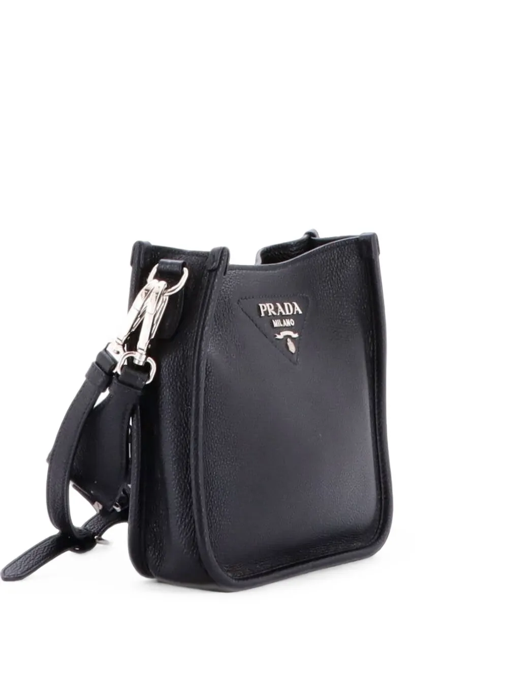 Prada Pre-Owned Logo Strap Vitello Daino Mini crossbody bag - Black
