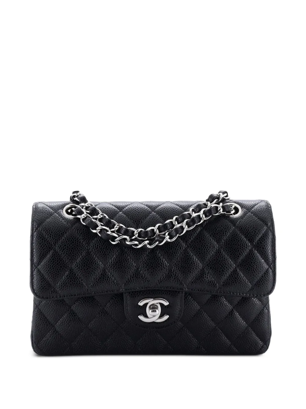CHANEL Pre-Owned Classic Double Flap Bag Quilted Caviar Small shoulder bag - Nero