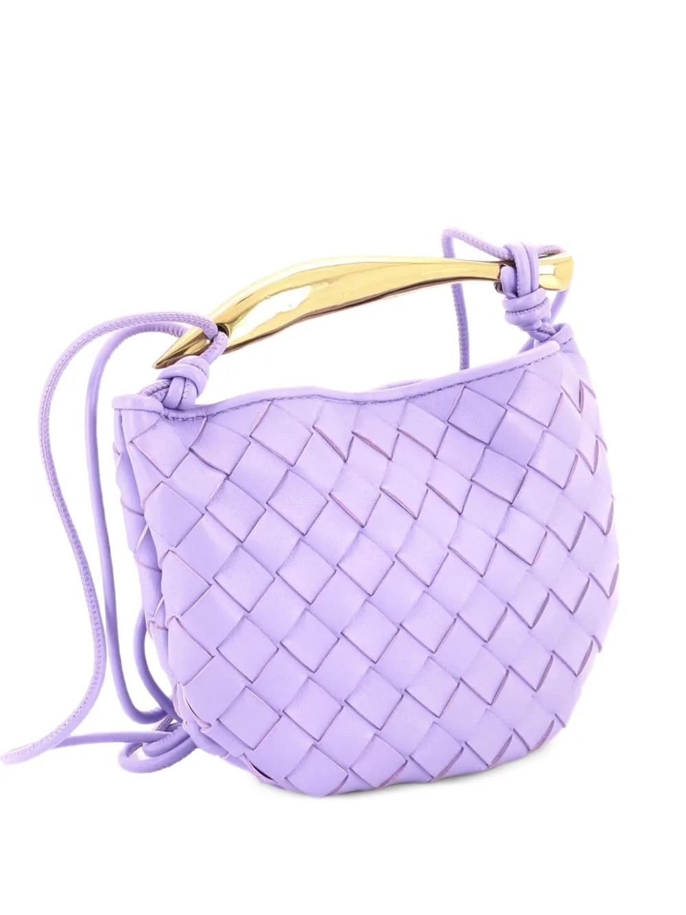 Bottega Veneta Pre-Owned Mini Sardine Satchel-Tasche aus Nappaleder mit Intrecciato-Muster - Violett