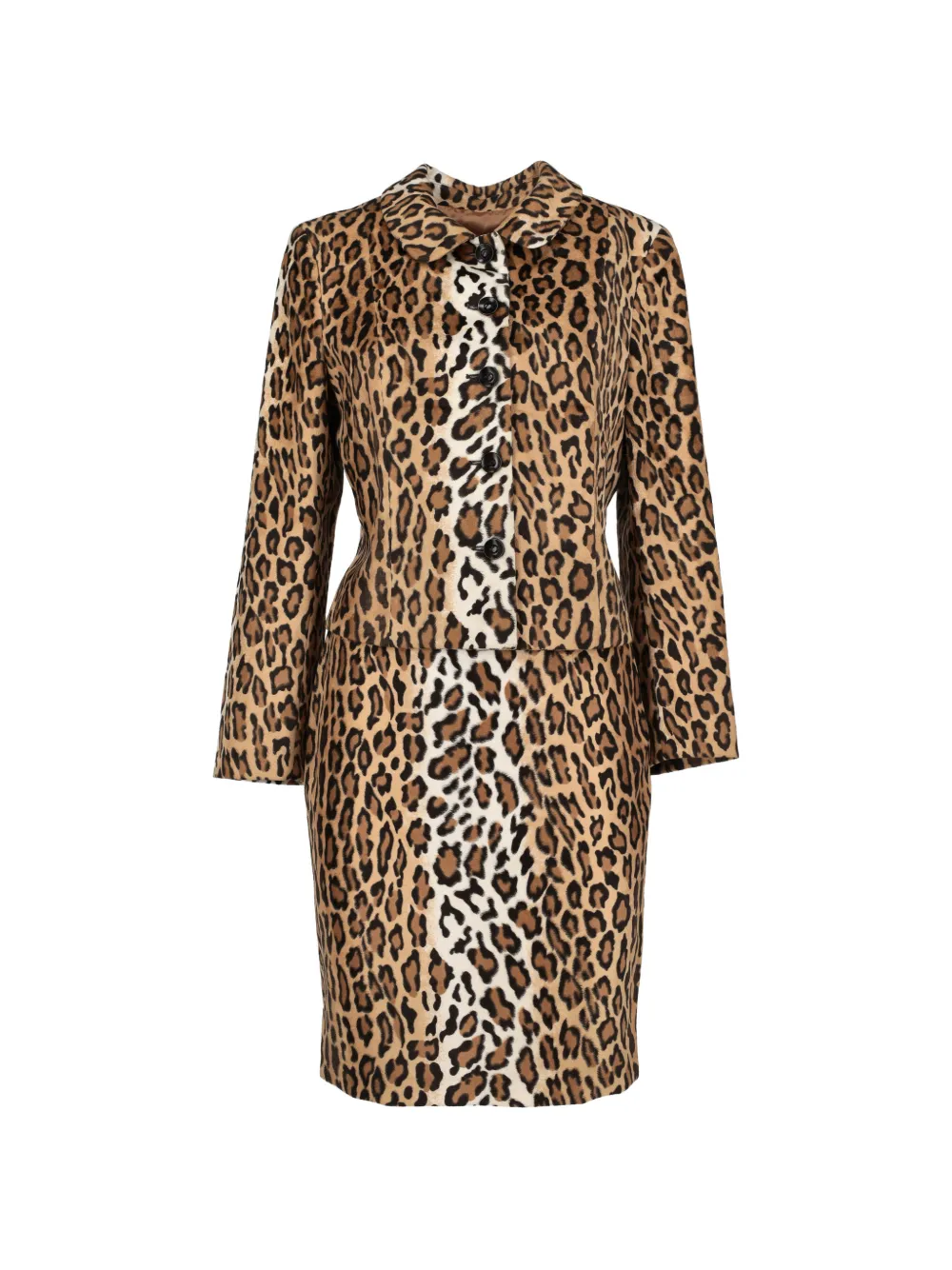 Moschino Pre-Owned leopard-print skirt suit - Marrone