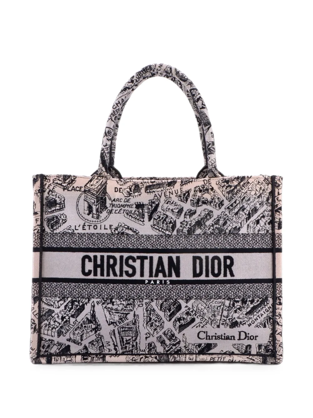 Christian Dior Pre-Owned sac cabas Book format moyen en toile brodée - Gris Christian Dior Pre-Owned sac cabas Book format moyen en toile brodée - Gris