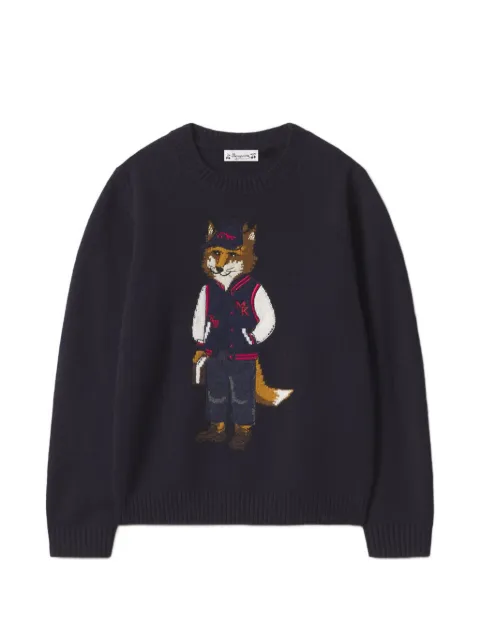 MAISON KITSUNE KIDS suéter Mitchell de lana con parche en los codos en colaboración con Bonpoint