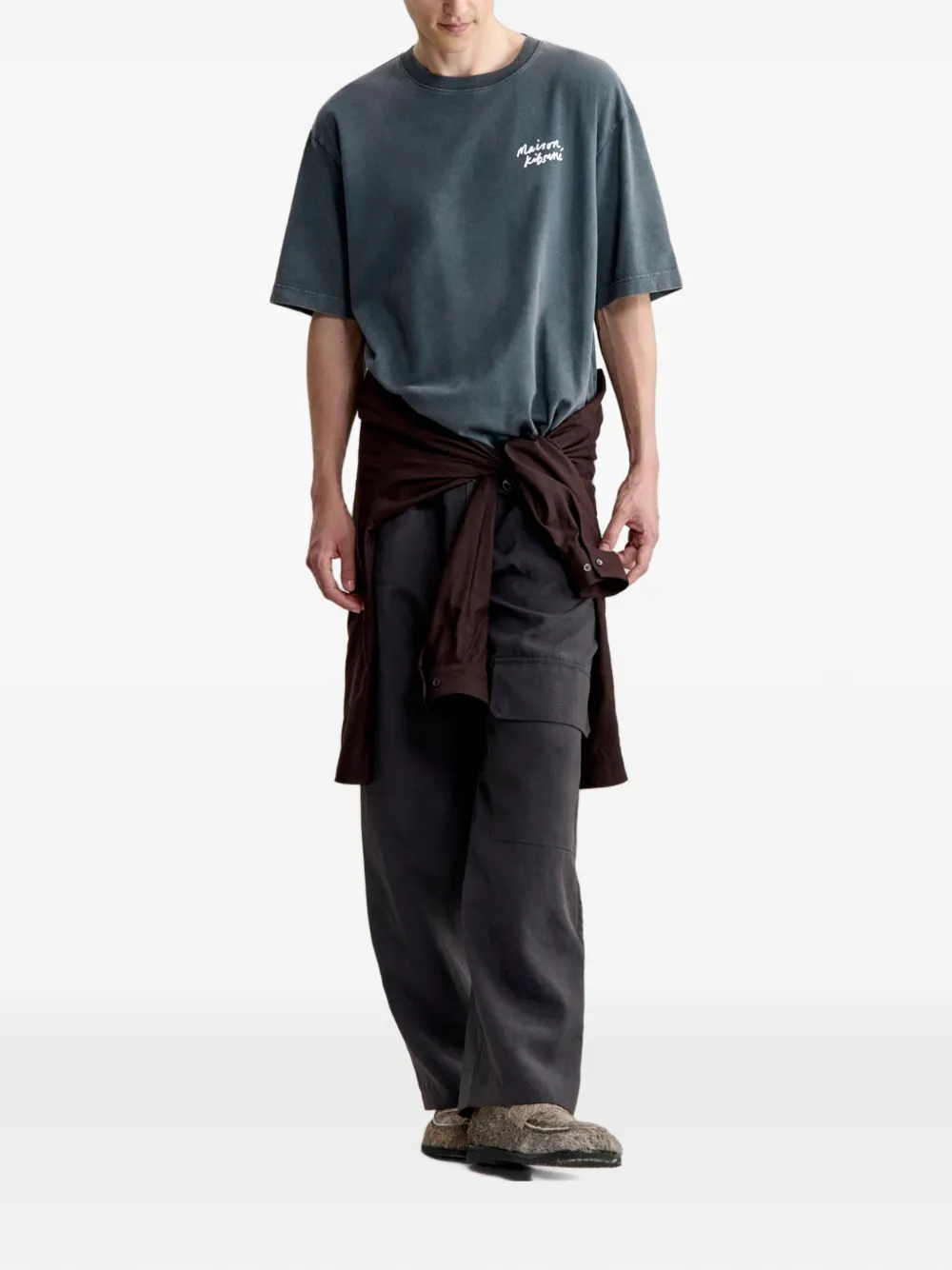 Maison Kitsuné oversized cotton T-shirt Grijs