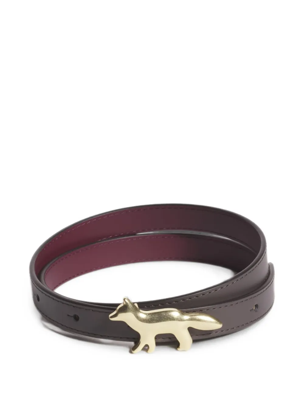 Maison Kitsuné Profile Fox reversible buckle belt Bruin