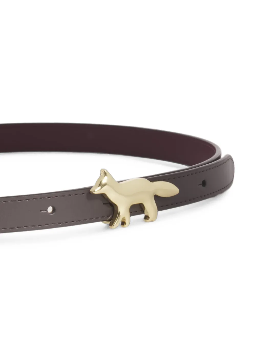 Maison Kitsuné Profile Fox reversible buckle belt Bruin
