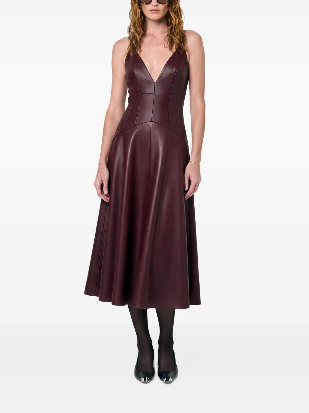 Nicholas panelled midi dress Rood