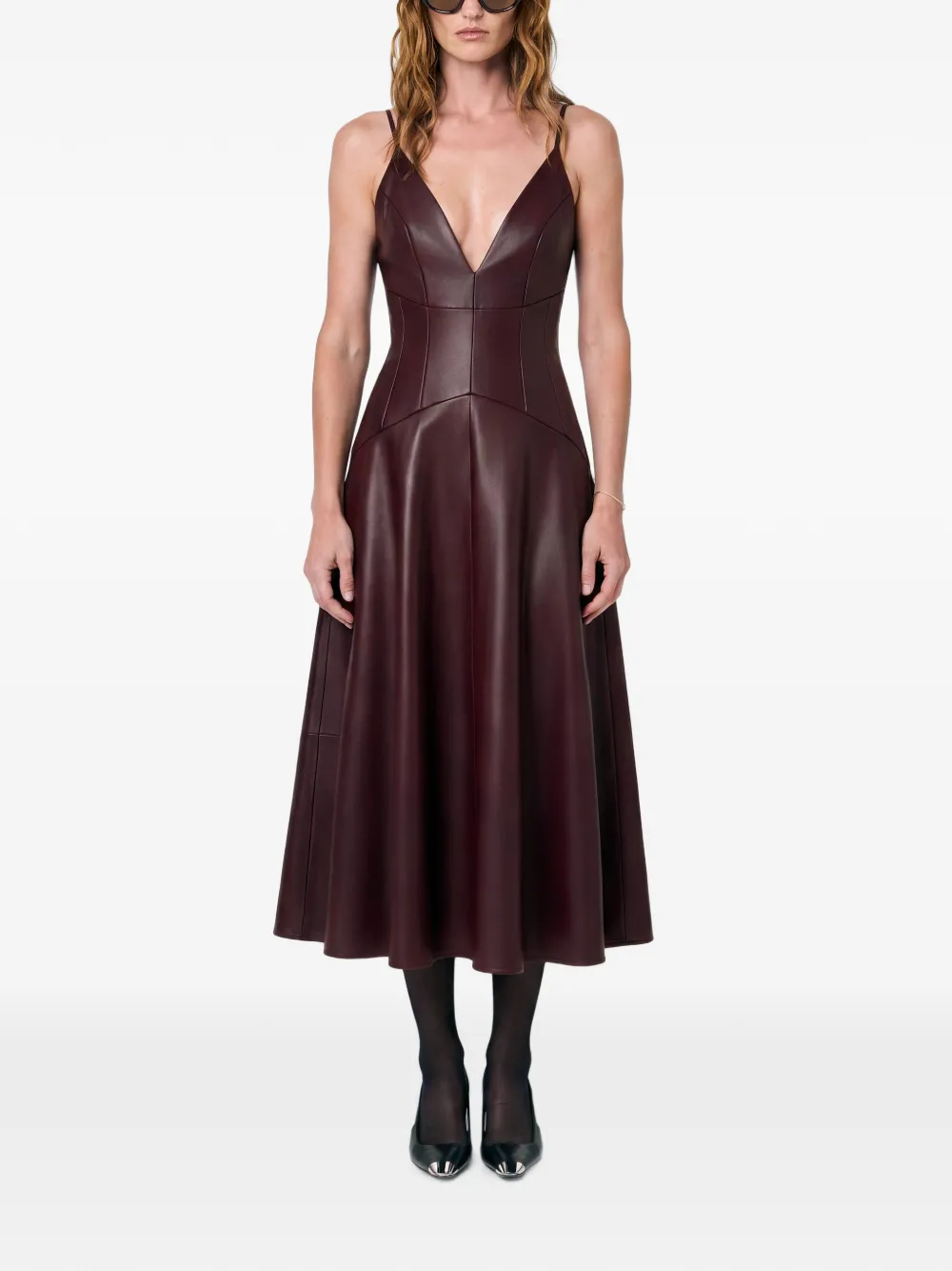 Nicholas panelled midi dress Rood