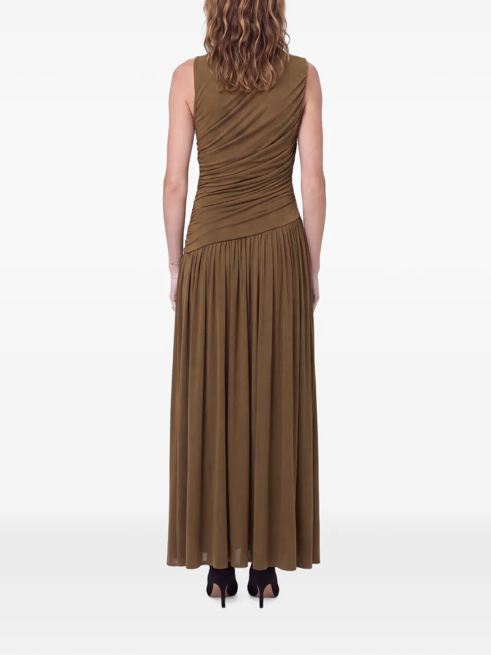 Nicholas Maxi-jurk met ruches Bruin
