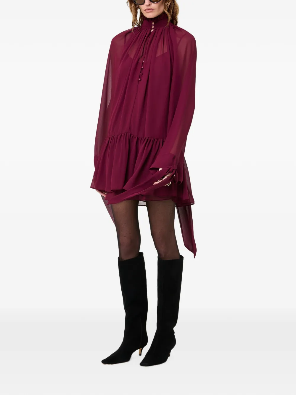 Nicholas Mini-jurk met ruches Rood
