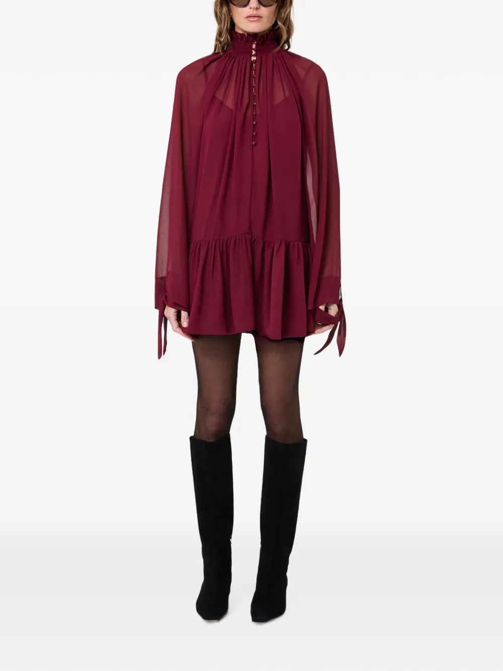 Nicholas Mini-jurk met ruches Rood