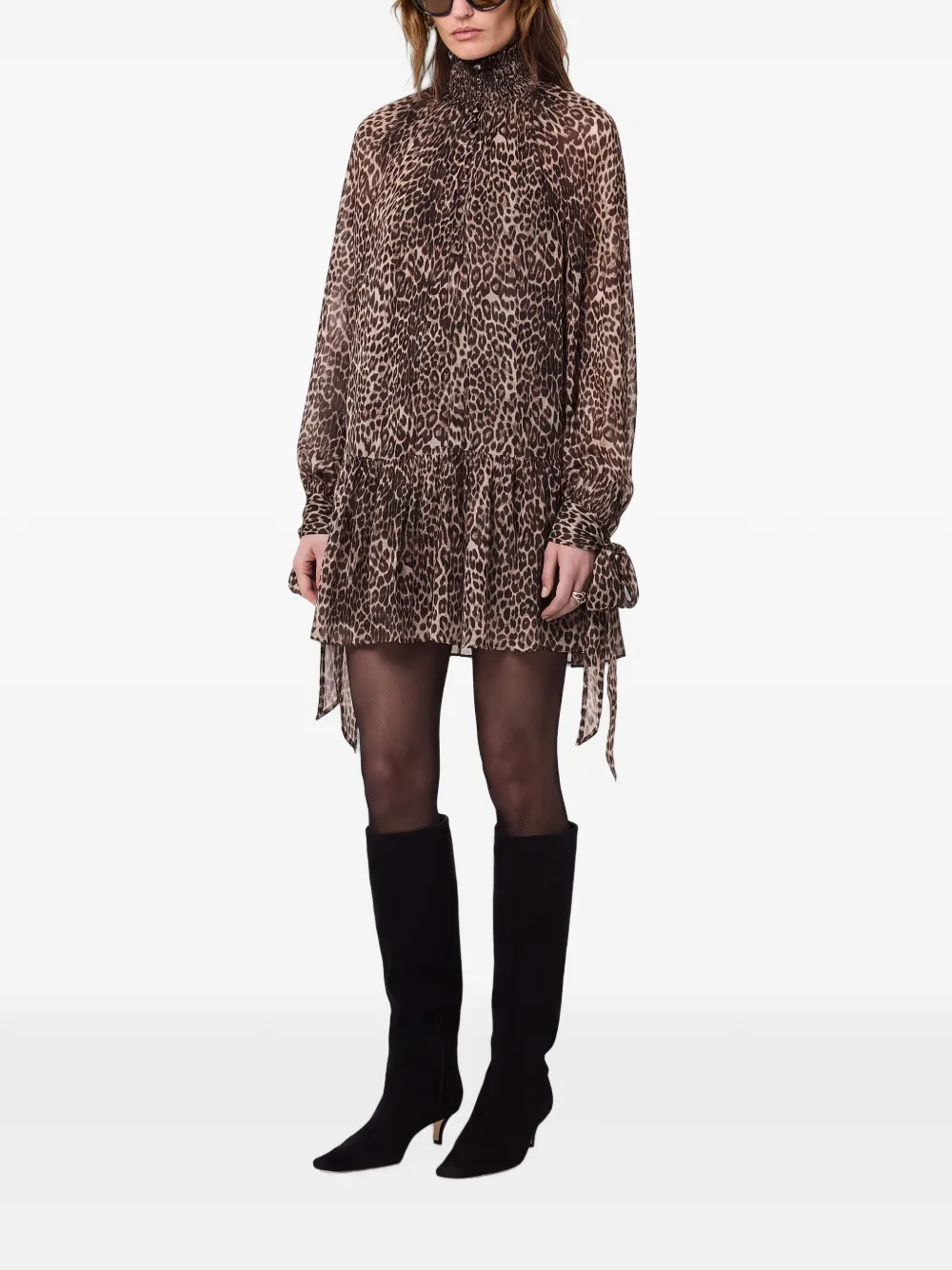 Nicholas Mini-jurk met luipaardprint Bruin