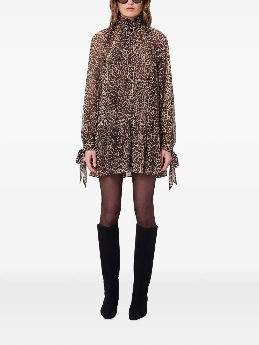 Nicholas Mini-jurk met luipaardprint Bruin