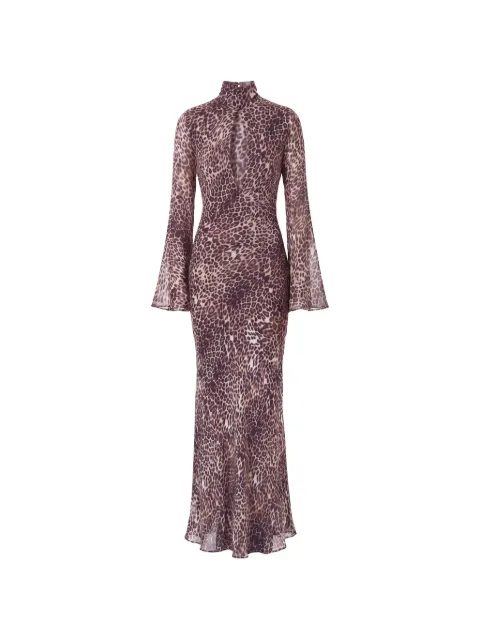Nicholas leopard-print cut-out dress