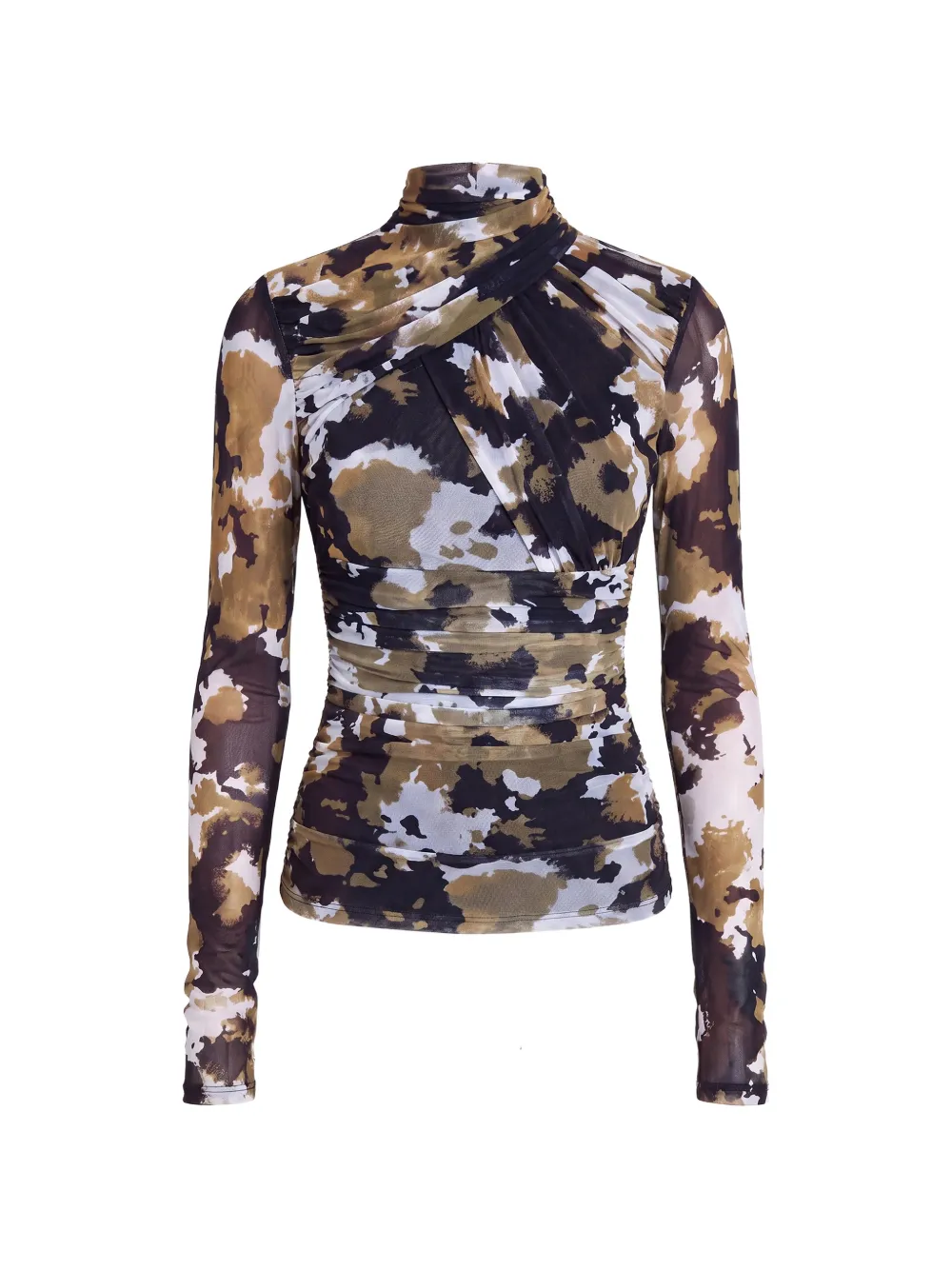 Nicholas abstract-print ruched top - Nero