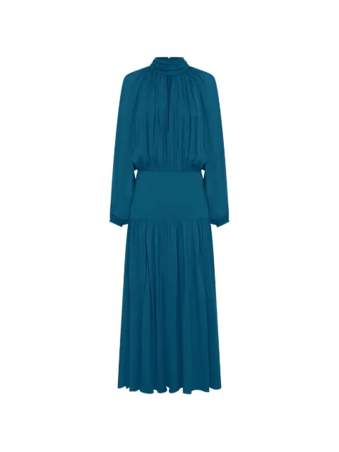 Nicholas gathered-detail tie-back midi dress