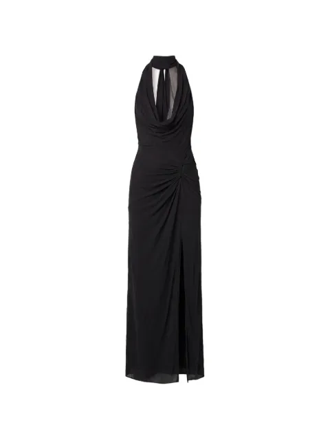 Nicholas ruched cowl-neck maxi dress