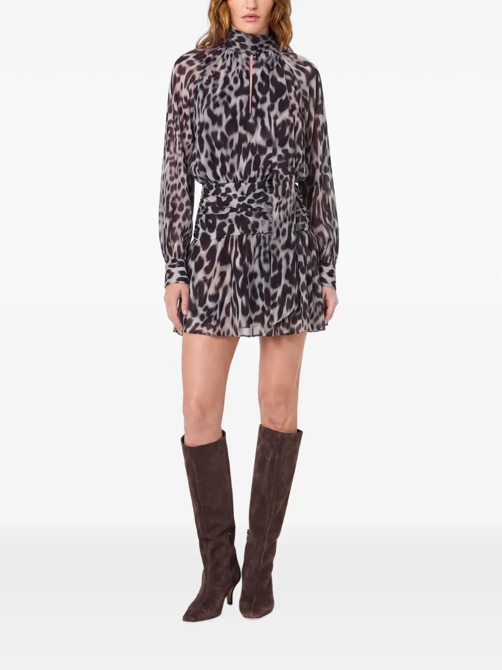 Nicholas Mini-jurk met luipaardprint Zwart