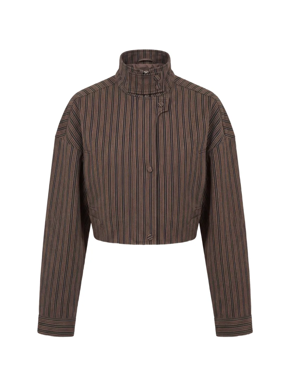 Nicholas veste bomber crop à rayures - Marron Nicholas veste bomber crop à rayures - Marron