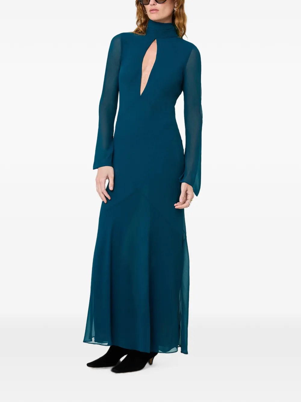 Nicholas Maxi-jurk met gestrikte achterkant en uitgesneden details Blauw