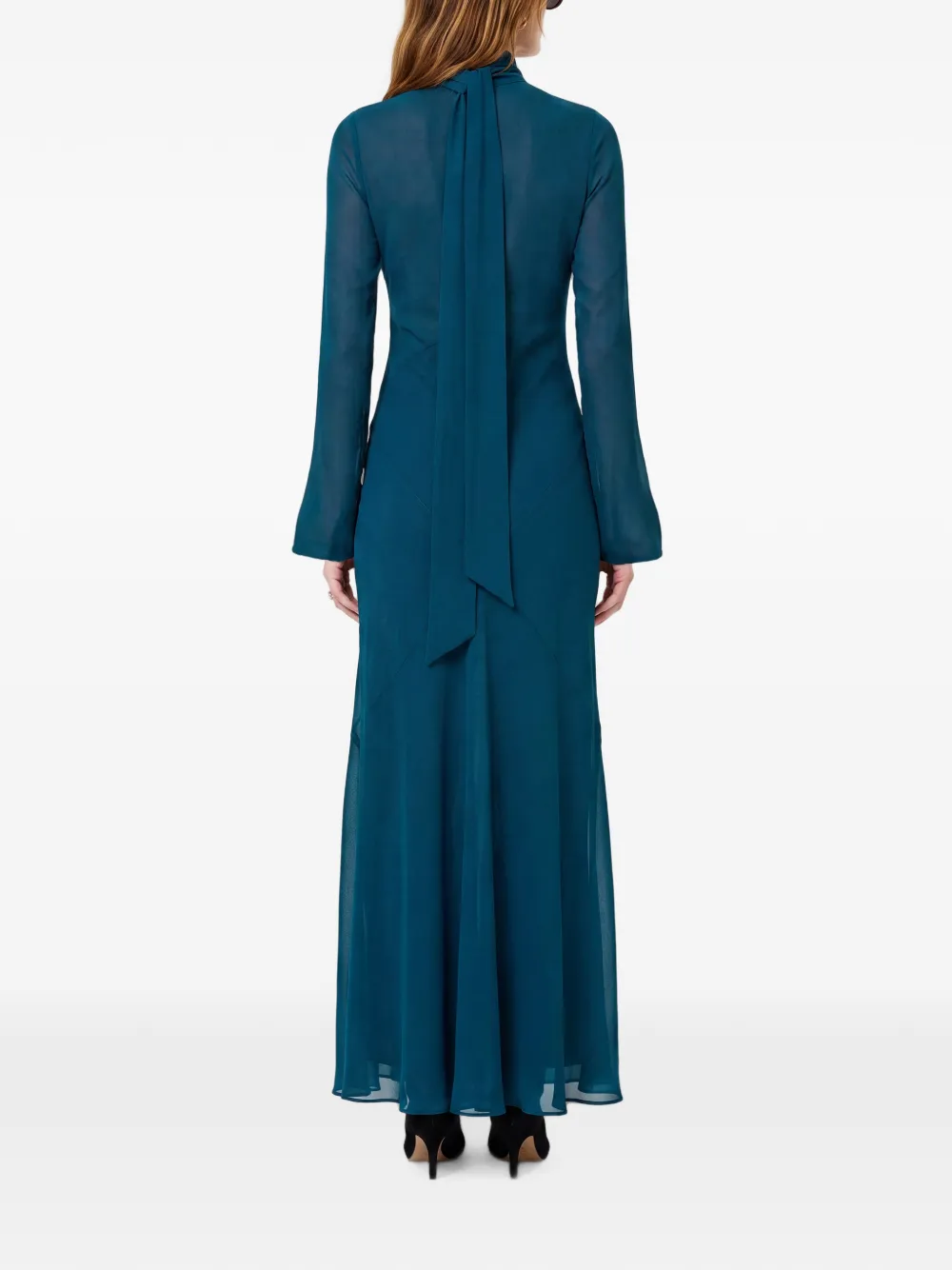 Nicholas Maxi-jurk met gestrikte achterkant en uitgesneden details Blauw