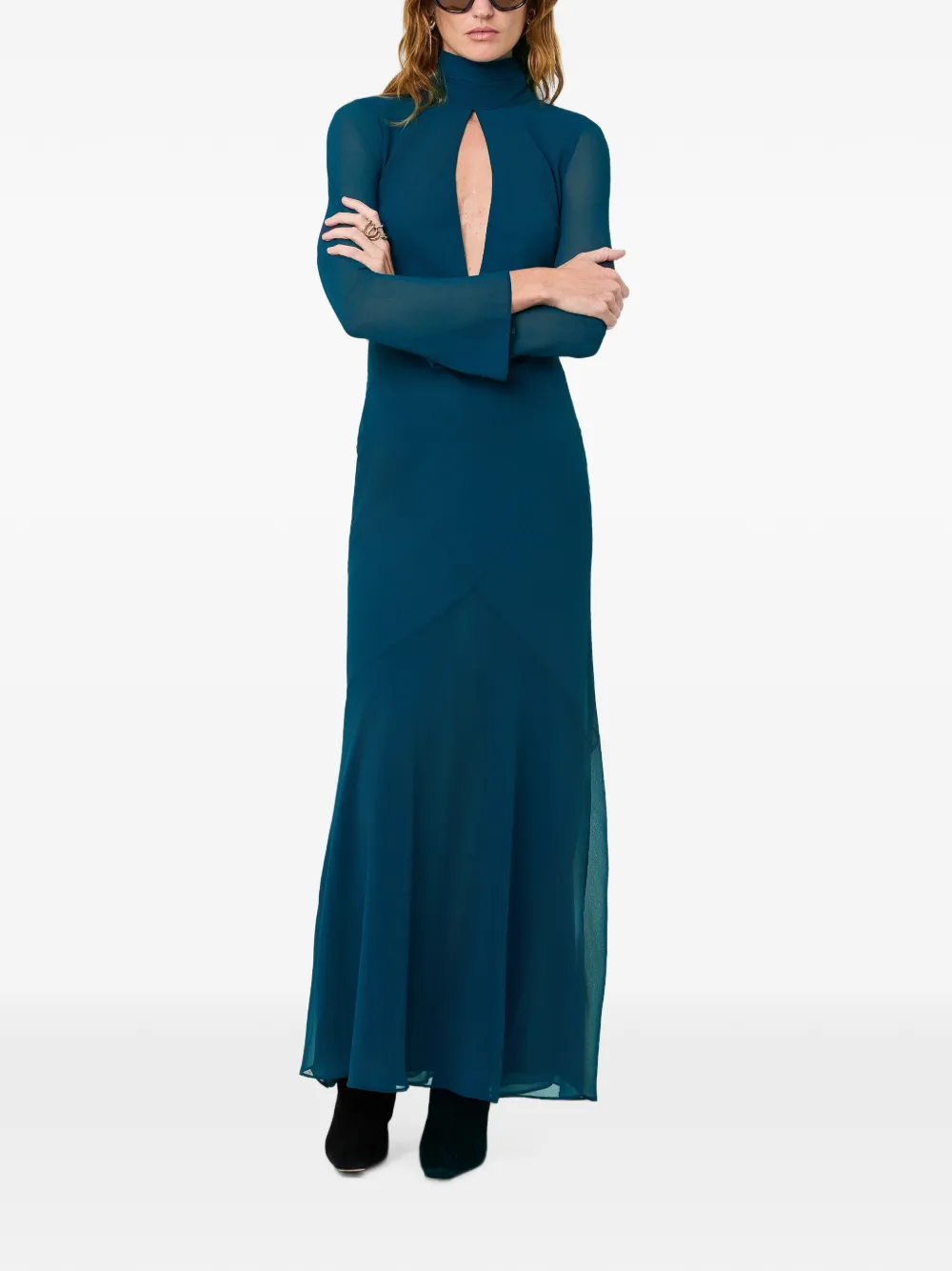 Nicholas Maxi-jurk met gestrikte achterkant en uitgesneden details Blauw