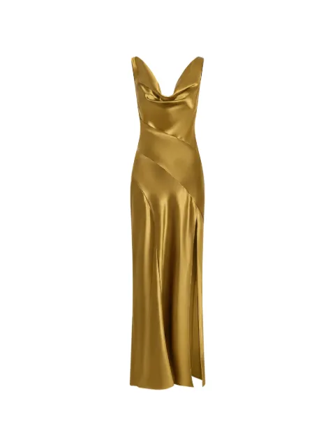 Nicholas cowl-neck panelled gown