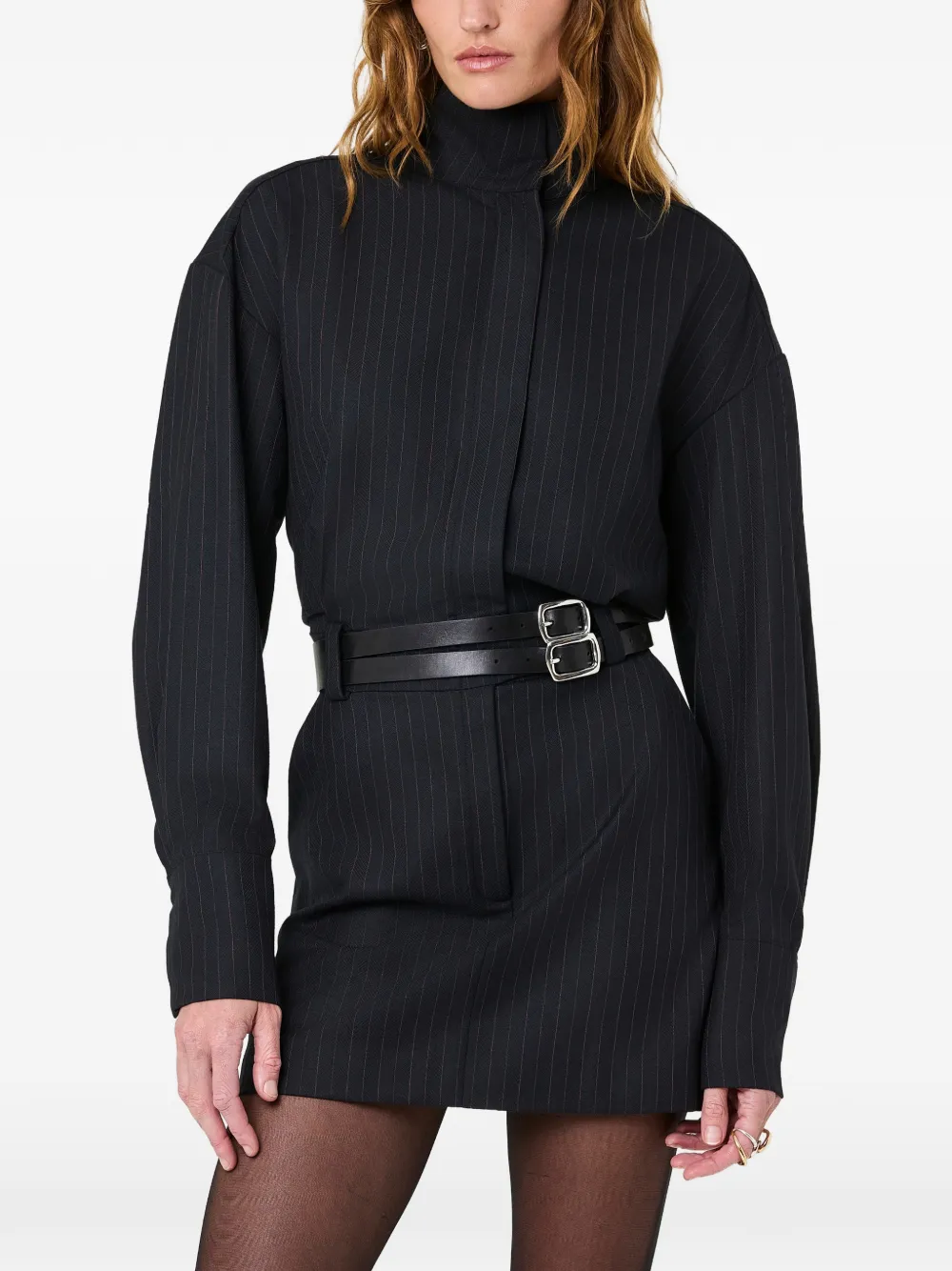 Nicholas Mini-jurk met krijtstreep en ceintuur Blauw