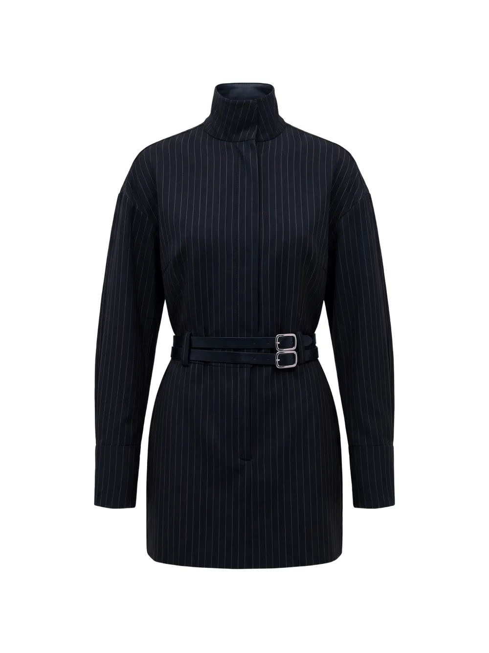 Nicholas robe courte ceinturée à fines rayures - Bleu Nicholas robe courte ceinturée à fines rayures - Bleu