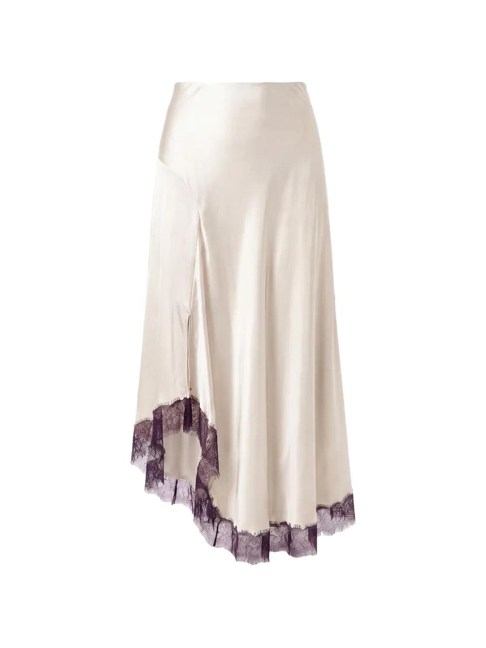 Nicholas lace-trim asymmetric skirt - Toni neutri