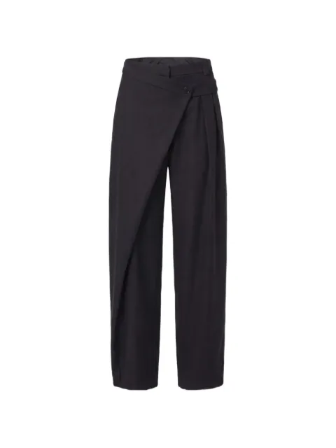 Nicholas asymmetric wrap-front trousers
