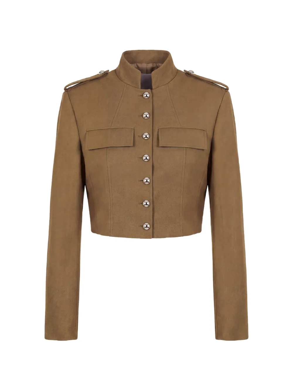 Nicholas veste crop à épaulettes - Marron Nicholas veste crop à épaulettes - Marron