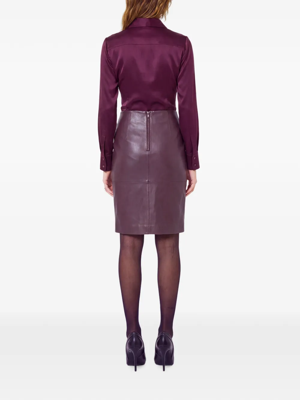 Nicholas Paloma satin-finish long-sleeve shirt Rood