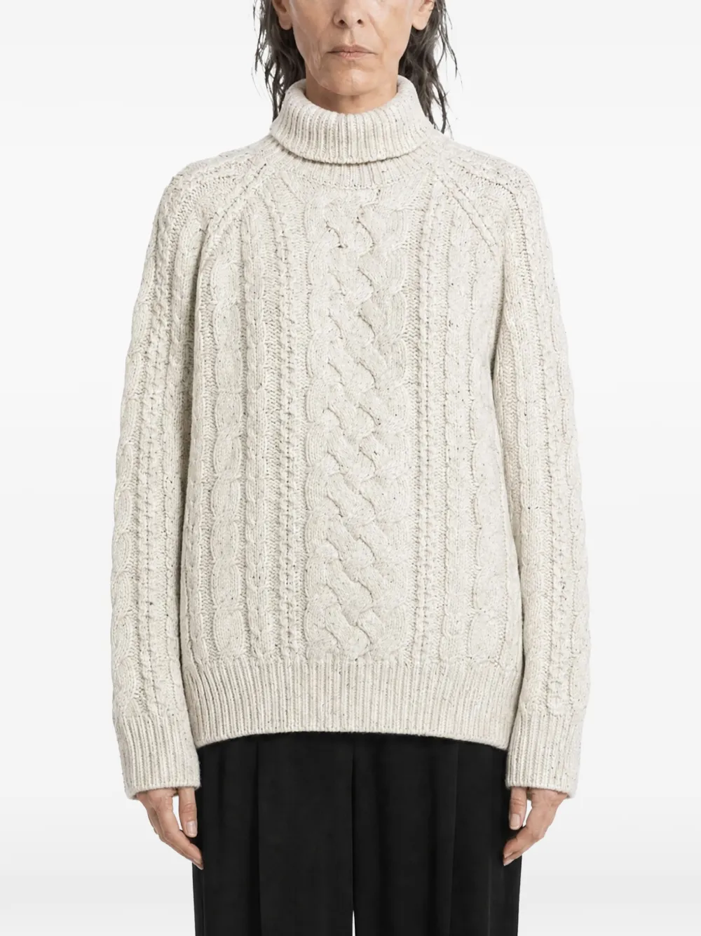 TOTEME cable-knit turtleneck sweater - Neutrals