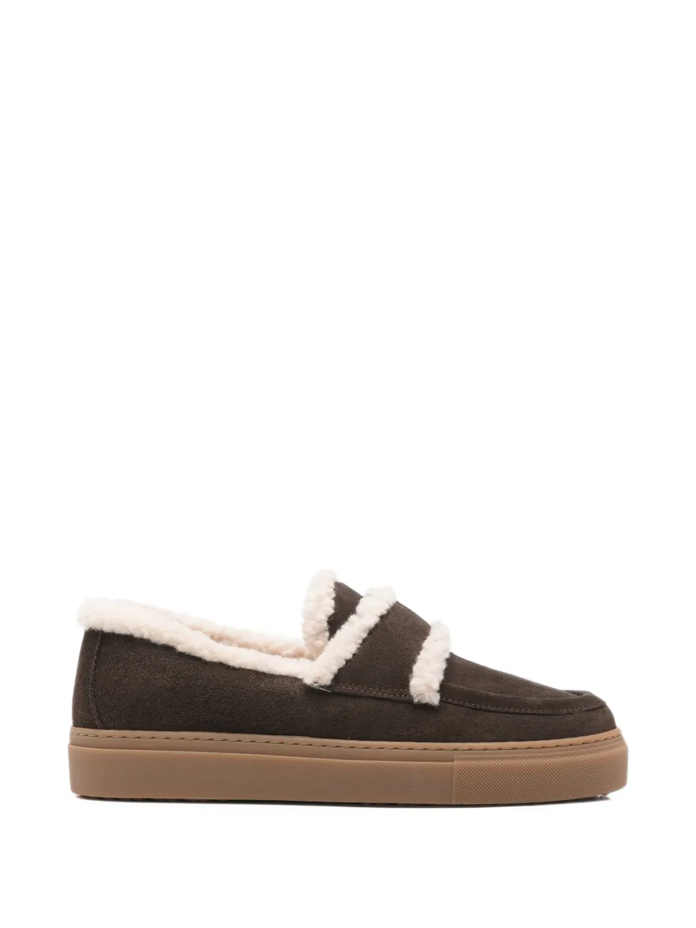 Inuikii shearling-trim loafers - Marrone