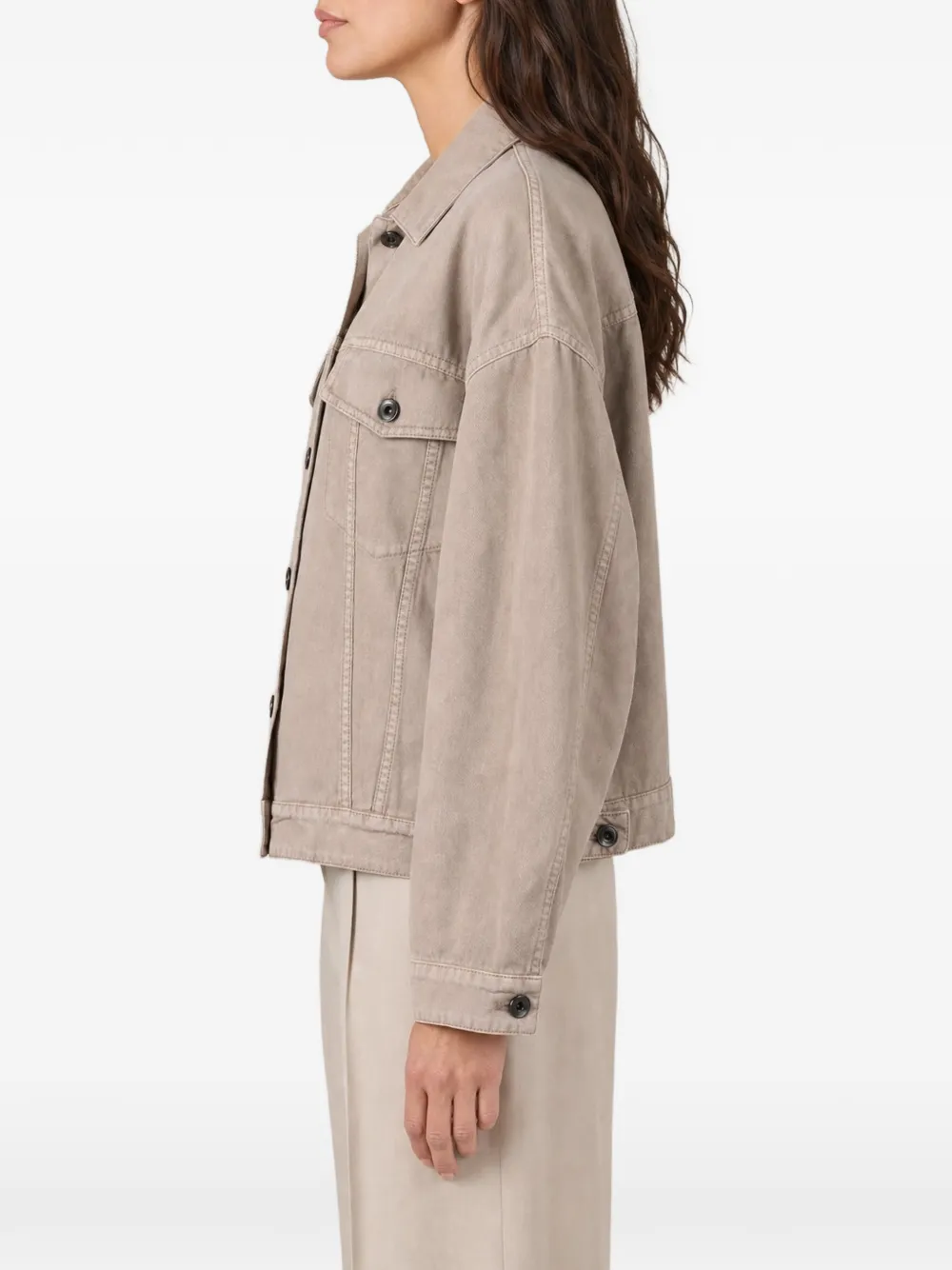 Brunello Cucinelli button-front flap-pocket jacket Beige