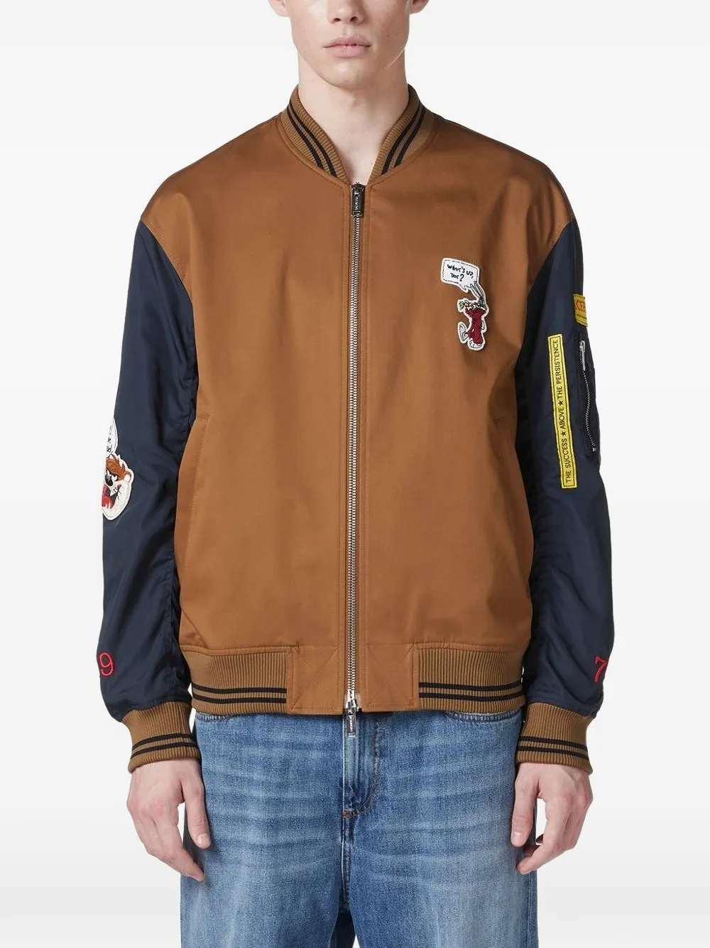 Iceberg Jack met borduurwerk en colourblocking Bruin