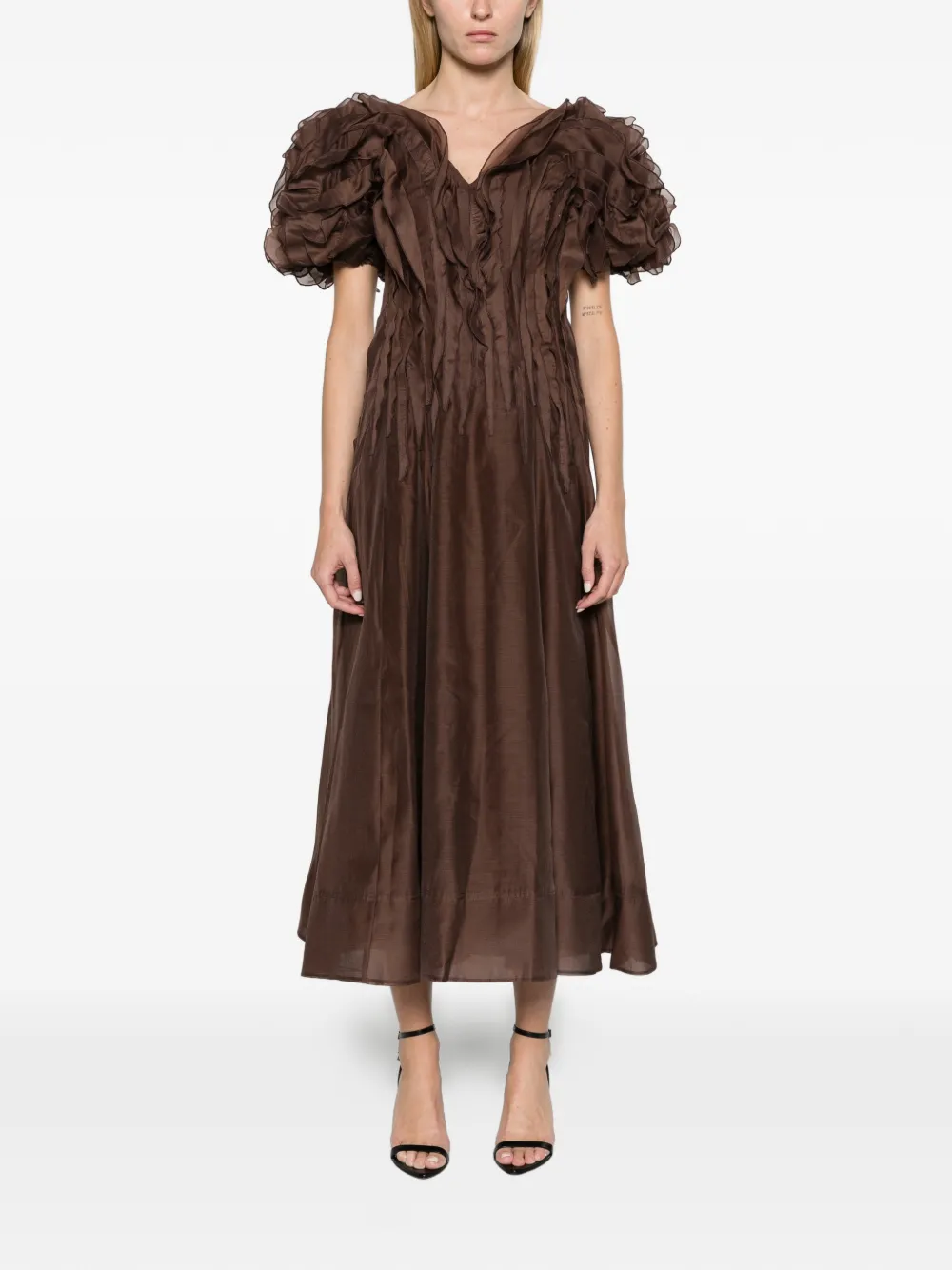 Aje Seraphina midi-jurk Bruin