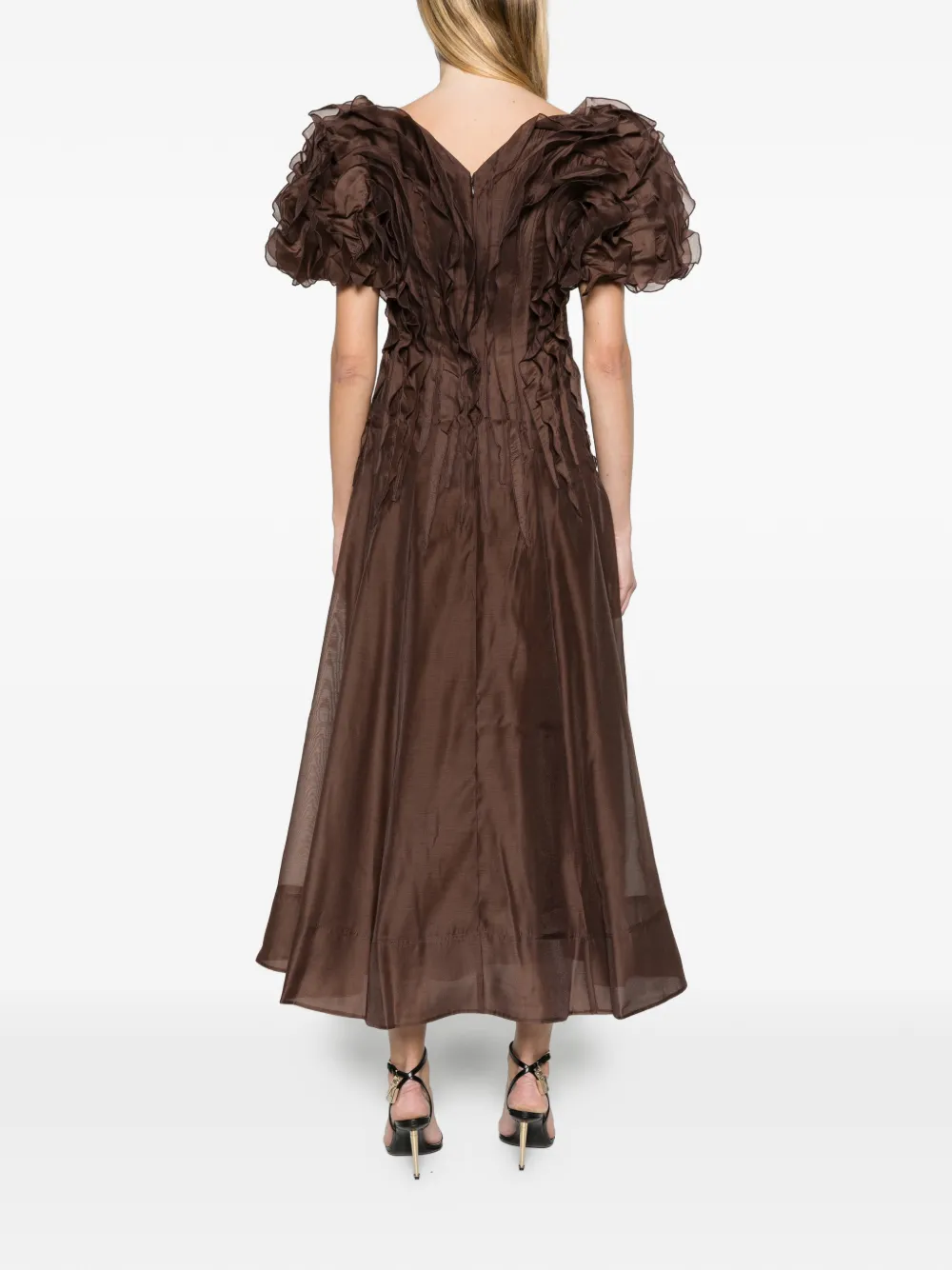 Aje Seraphina midi-jurk Bruin
