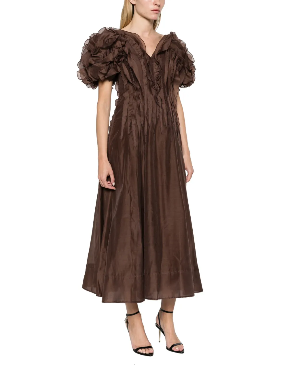 Aje Seraphina midi-jurk Bruin