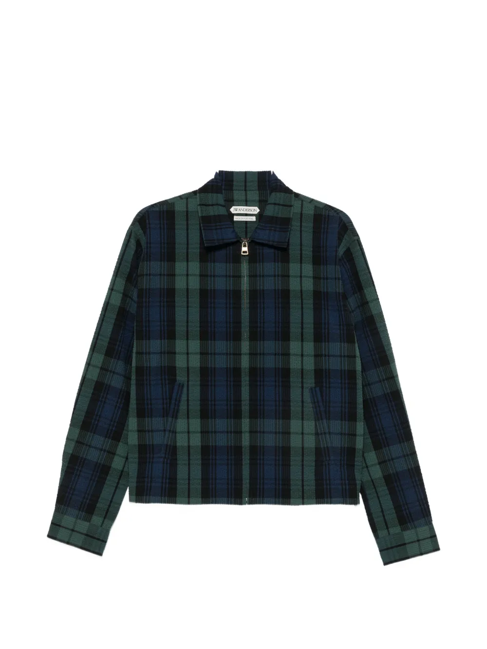JW Anderson check-pattern front-zip blouson jacket Blauw