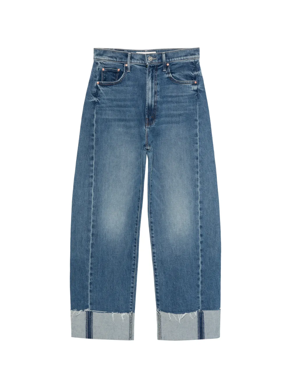 MOTHER The Half-Pipe flood cuff fray jeans - Blu