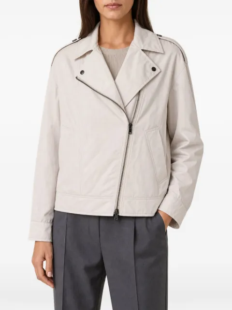 Brunello Cucinelli veste de moto à fermeture zippée asymétrique